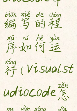 在visualstudiocode中编写的程序如何运行(visualstudiocode怎么运行c代码)