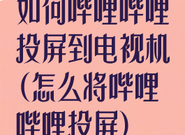 如何哔哩哔哩投屏到电视机(怎么将哔哩哔哩投屏)