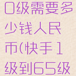 快手1到60级需要多少钱人民币(快手1级到65级多少钱)