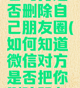 微信怎么看对方是否删除自己朋友圈(如何知道微信对方是否把你删除朋友圈)