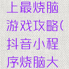 小程序史上最烧脑游戏攻略(抖音小程序烧脑大挑战攻略)