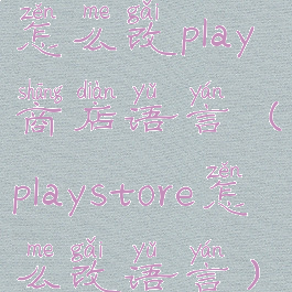 怎么改play商店语言(playstore怎么改语言)