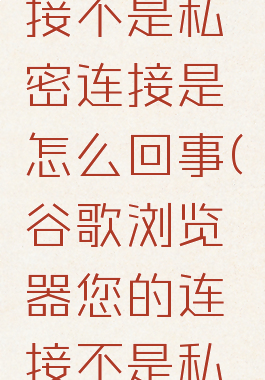 谷歌浏览器您的连接不是私密连接是怎么回事(谷歌浏览器您的连接不是私密连接怎么解决)