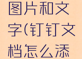 钉钉文档怎么添加图片和文字(钉钉文档怎么添加图片和文字)