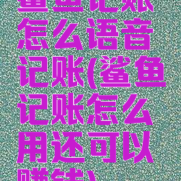 鲨鱼记账怎么语音记账(鲨鱼记账怎么用还可以赚钱)