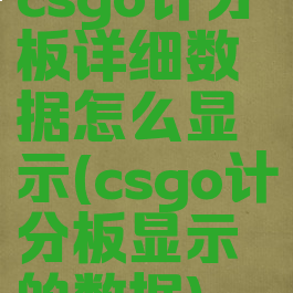 csgo计分板详细数据怎么显示(csgo计分板显示的数据)