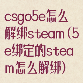 csgo5e怎么解绑steam(5e绑定的steam怎么解绑)