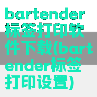 bartender标签打印软件下载(bartender标签打印设置)