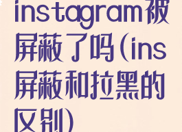 instagram被屏蔽了吗(ins屏蔽和拉黑的区别)