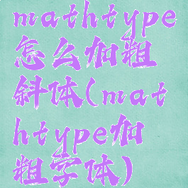 mathtype怎么加粗斜体(mathtype加粗字体)