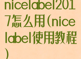 nicelabel2017怎么用(nicelabel使用教程)