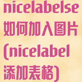 nicelabelse如何加入图片(nicelabel添加表格)