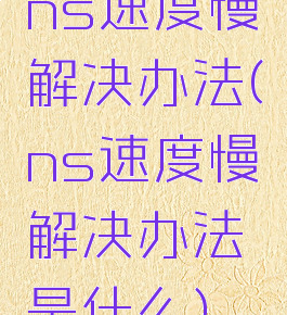 ns速度慢解决办法(ns速度慢解决办法是什么)