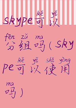 skype可以分组吗(skype可以使用吗)