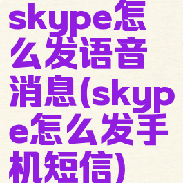 skype怎么发语音消息(skype怎么发手机短信)
