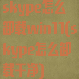 skype怎么卸载win11(skype怎么卸载干净)