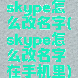skype怎么改名字(skype怎么改名字在手机里)