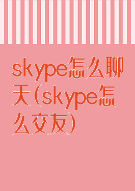 skype怎么聊天(skype怎么交友)