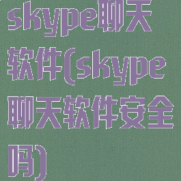 skype聊天软件(skype聊天软件安全吗)