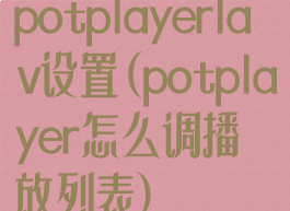 potplayerlav设置(potplayer怎么调播放列表)