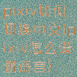 pixiv如何切换中文(pixiv怎么设置语言)