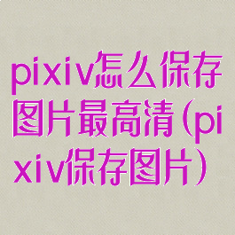 pixiv怎么保存图片最高清(pixiv保存图片)