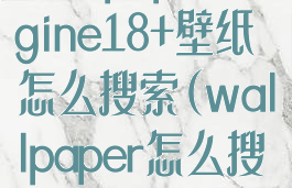 wallpaperengine18+壁纸怎么搜索(wallpaper怎么搜索)