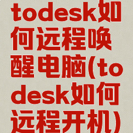 todesk如何远程唤醒电脑(todesk如何远程开机)