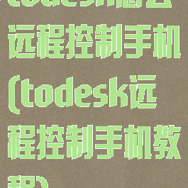 todesk怎么远程控制手机(todesk远程控制手机教程)
