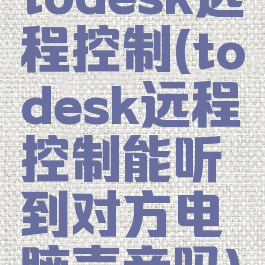 todesk远程控制(todesk远程控制能听到对方电脑声音吗)