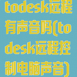 todesk远程有声音吗(todesk远程控制电脑声音)