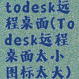 todesk远程桌面(Todesk远程桌面太小图标太大)
