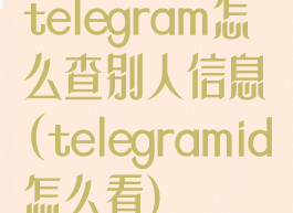 telegram怎么查别人信息(telegramid怎么看)