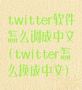 twitter软件怎么调成中文(twitter怎么换成中文)