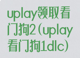 uplay领取看门狗2(uplay看门狗1dlc)