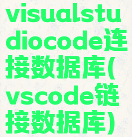 visualstudiocode连接数据库(vscode链接数据库)