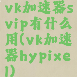 vk加速器svip有什么用(vk加速器hypixel)