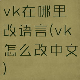 vk在哪里改语言(vk怎么改中文)