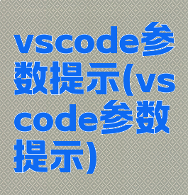 vscode参数提示(vscode参数提示)