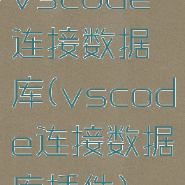 vscode连接数据库(vscode连接数据库插件)